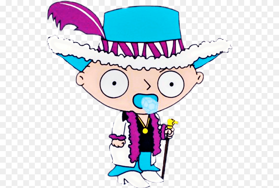 Pimp Stewie Cartoons Family Guy Stewie, Clothing, Hat, Baby, Person Free Png Download