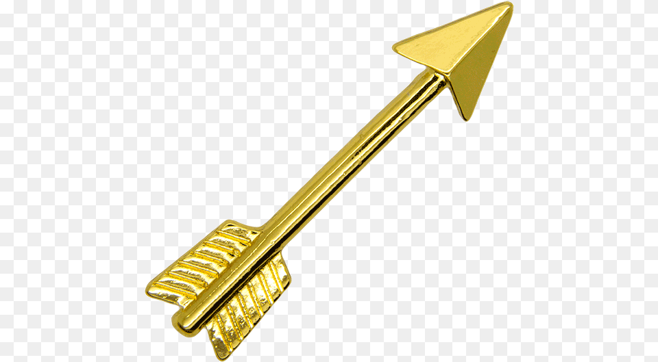 Pin 3d Gold Golden Arrow, Blade, Dagger, Knife, Weapon Free Transparent Png