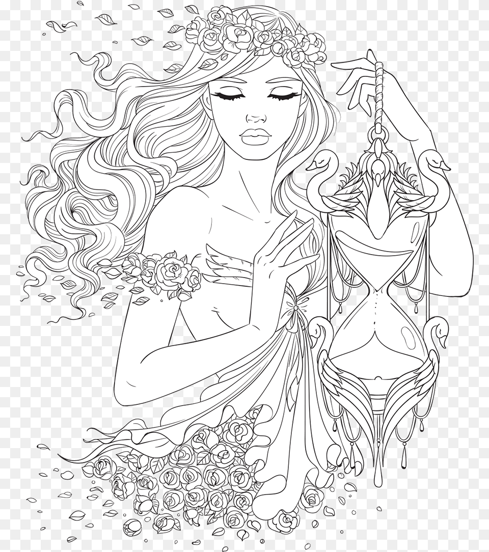 Pin Adult Coloring Pages People, Art, Wedding, Person, Female Png