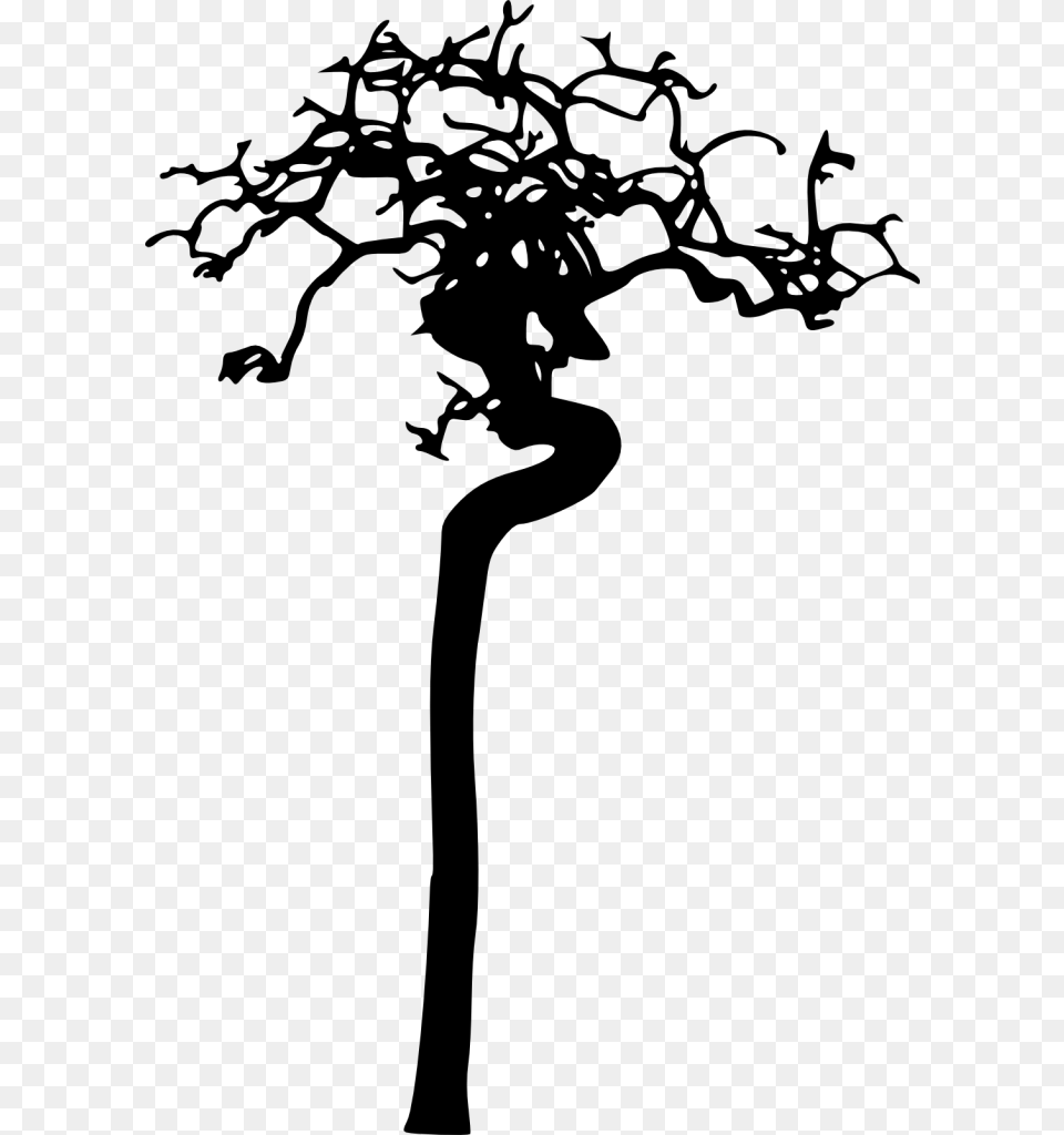Pin Bare Tree Branches Clip Art Silhouette, Gray Png