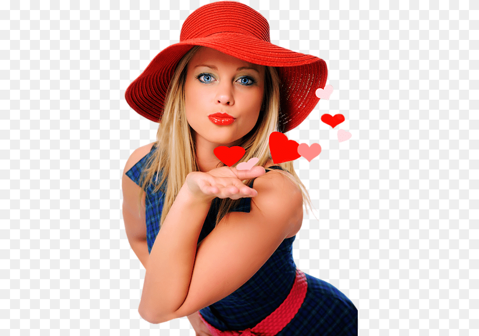Pin By Adorabelle Love On Poser Tubes Woman Blowing Kiss, Hat, Head, Photography, Portrait Png