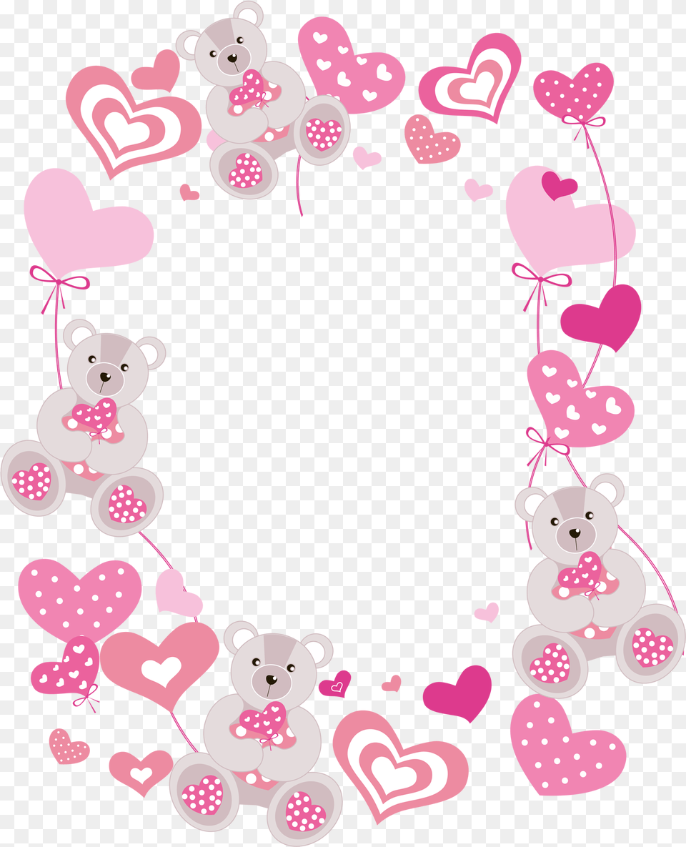 Pin By Cheryl Mayo On Cards Valentine S Cute Frame Clipart, Animal, Bear, Mammal, Wildlife Png Image