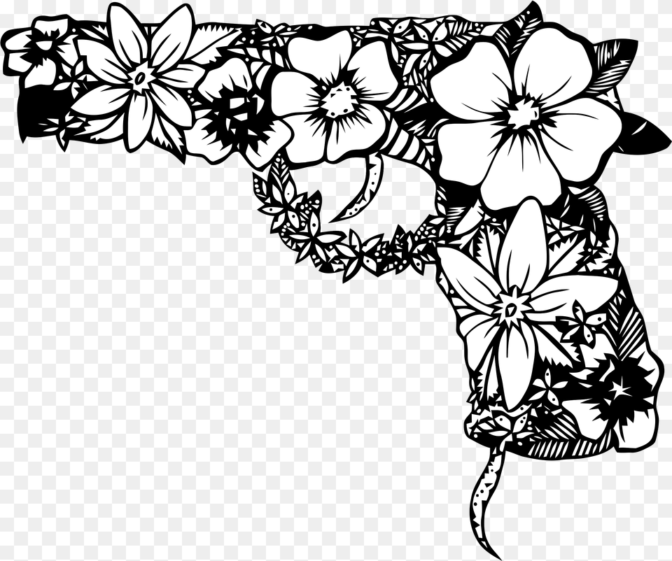 Pin By Leah Paul On Tattoos Gun Tattoo, Art, Floral Design, Graphics, Pattern Free Transparent Png