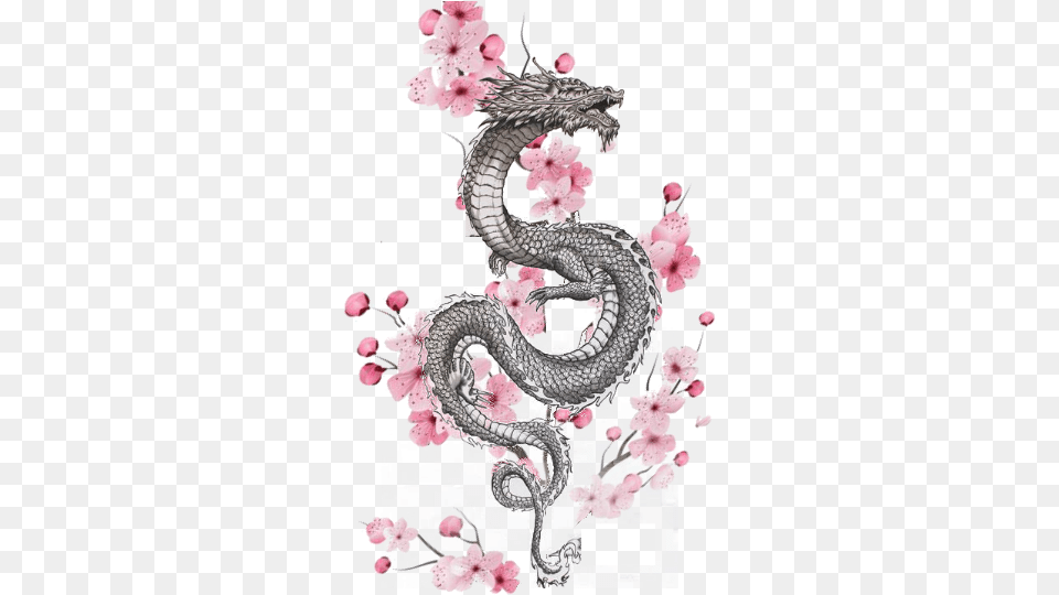 Pin By Osana Hernandez Japanese Dragon Dragon Tattoo, Flower, Plant, Animal, Reptile Free Png