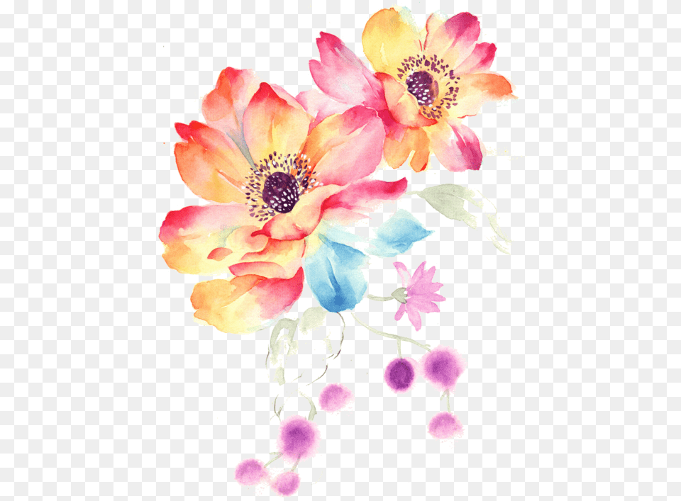 Pin By Sarah Bernab On Lminas Flores Y Frutos Icasso Watercolor Flower Removable Vinyl Decal Sticker, Anemone, Petal, Plant, Anther Free Png