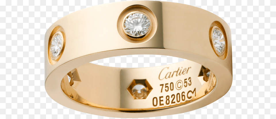 Pin Cartier Love Ring 6 Diamonds Yellow Gold, Accessories, Jewelry, Diamond, Gemstone Free Png Download