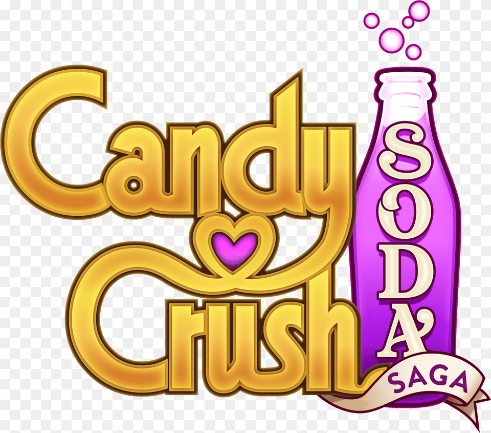 Pin En Vector Illustrations Candy Crush Soda Saga Logo, Purple, Food, Ketchup, Beverage Free Transparent Png