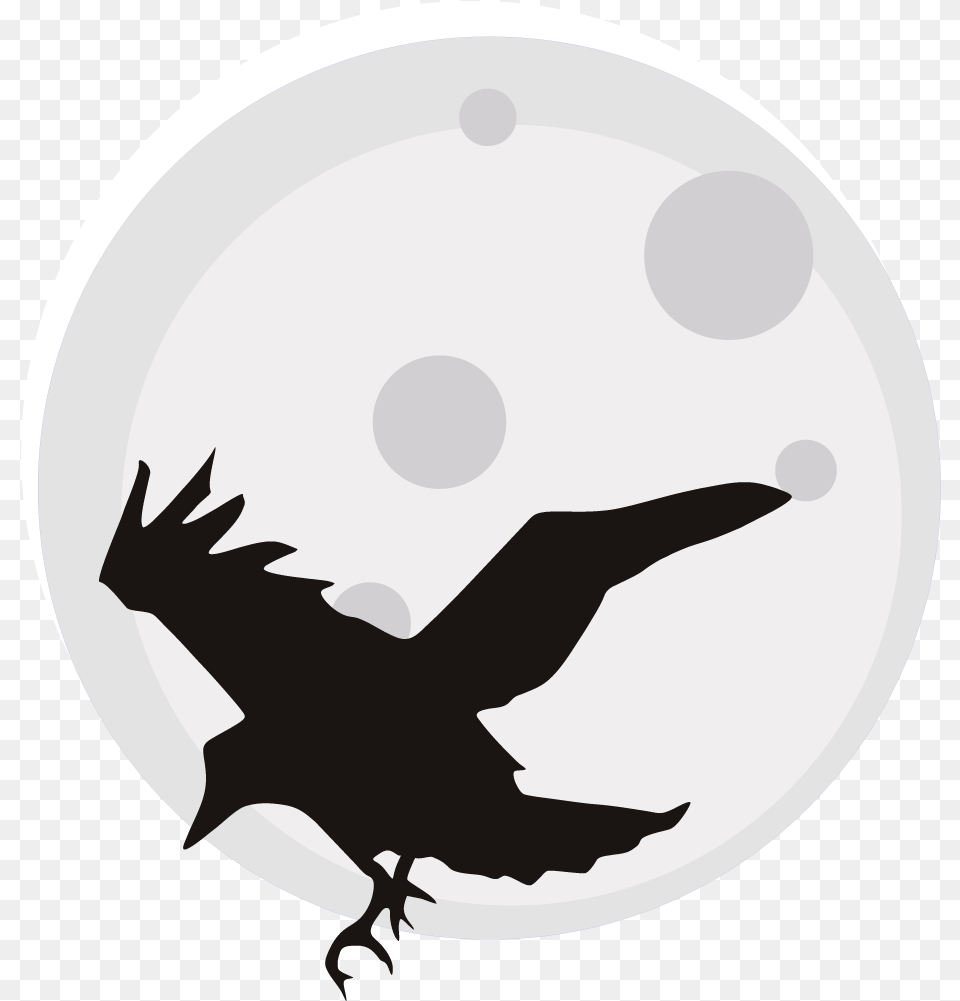 Pin Full Moon Clipart Raven Silhouette, Outdoors, Night, Nature, Astronomy Free Png Download