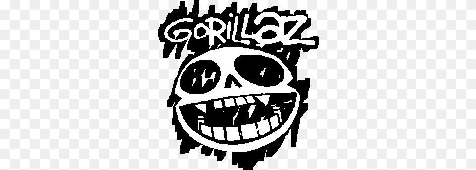 Pin Gorillaz Logo, Stencil, Sticker, Ammunition, Grenade Png Image