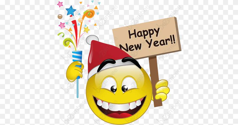 Pin Happy New Year Smiley, Brush, Device, Tool, Clothing Free Png