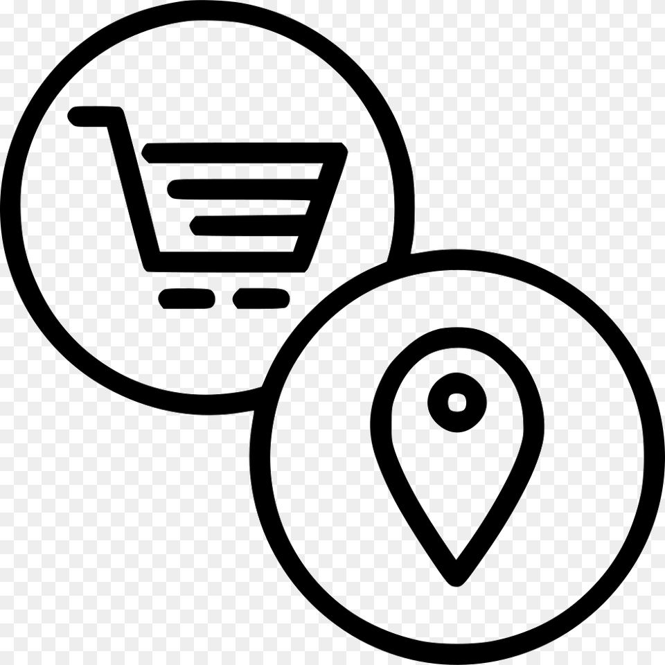Pin Location Region Mall Spot Cart Comments Online Trade Icon, Stencil Png