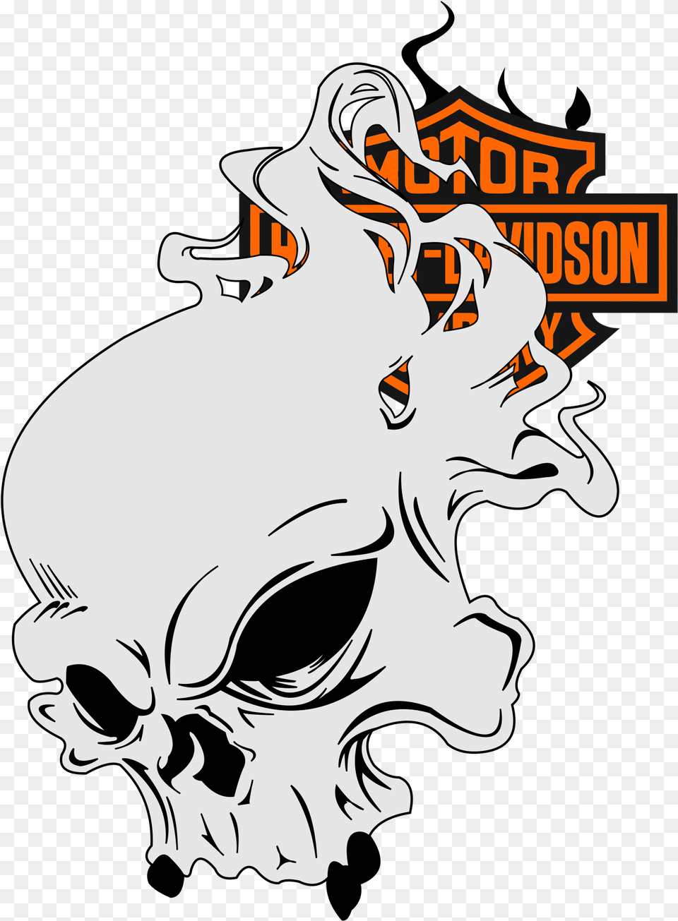 Pin Logo Harley Davidson Skull, Stencil, Baby, Person, Face Png Image