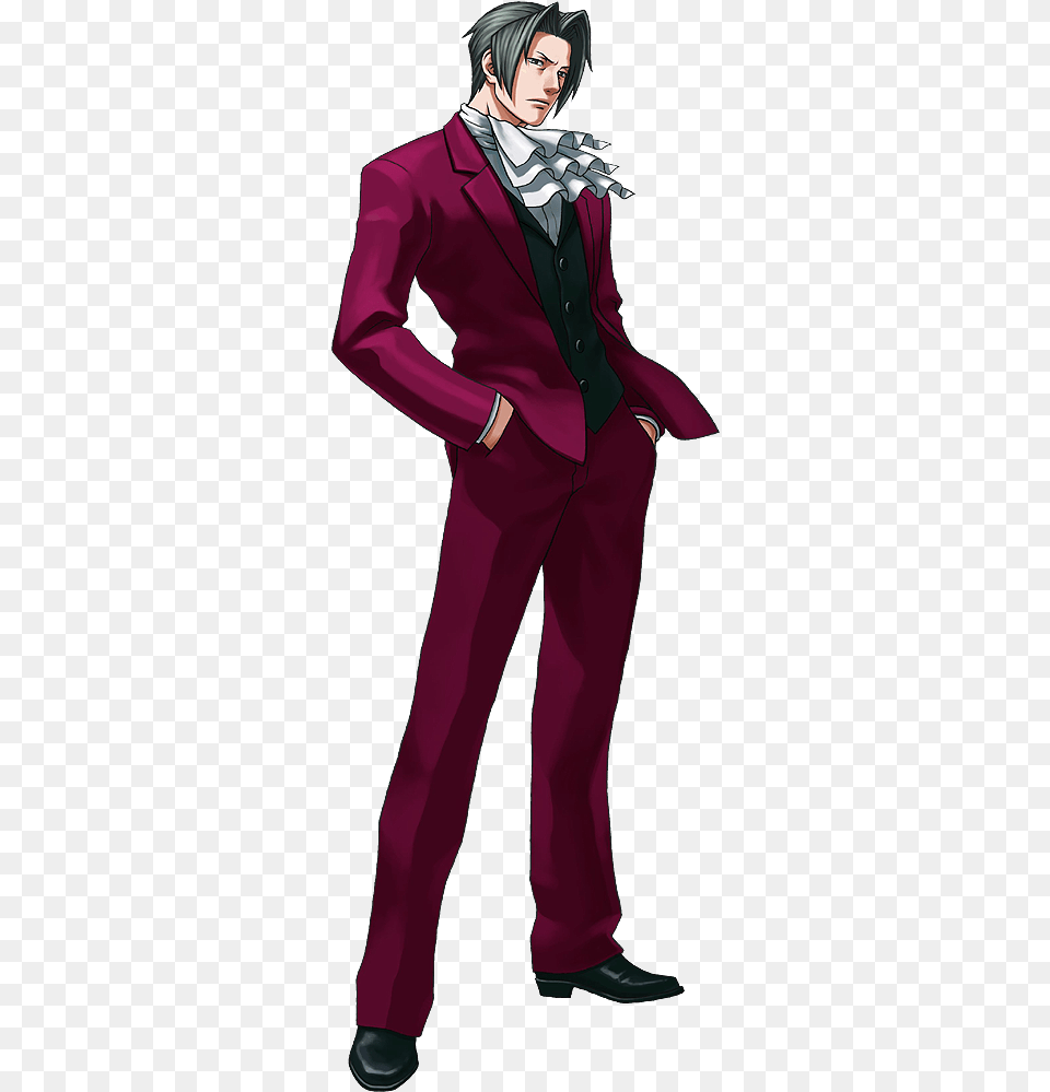 Pin Miles Edgeworth Ace Attorney, Formal Wear, Book, Clothing, Suit Free Png Download