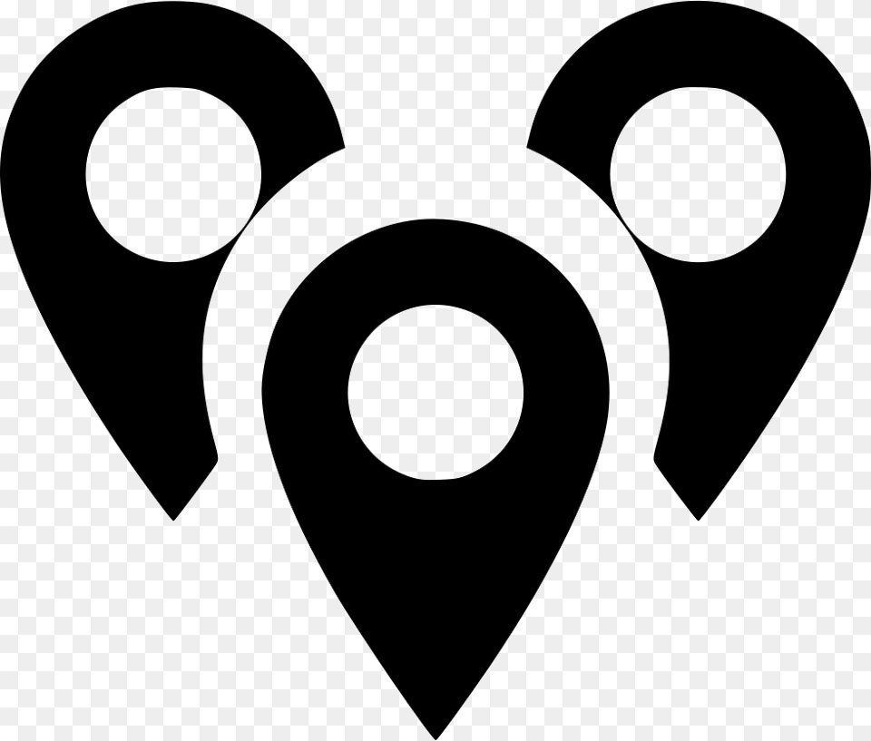 Pin Multiple Multiple Location Icon, Stencil Png