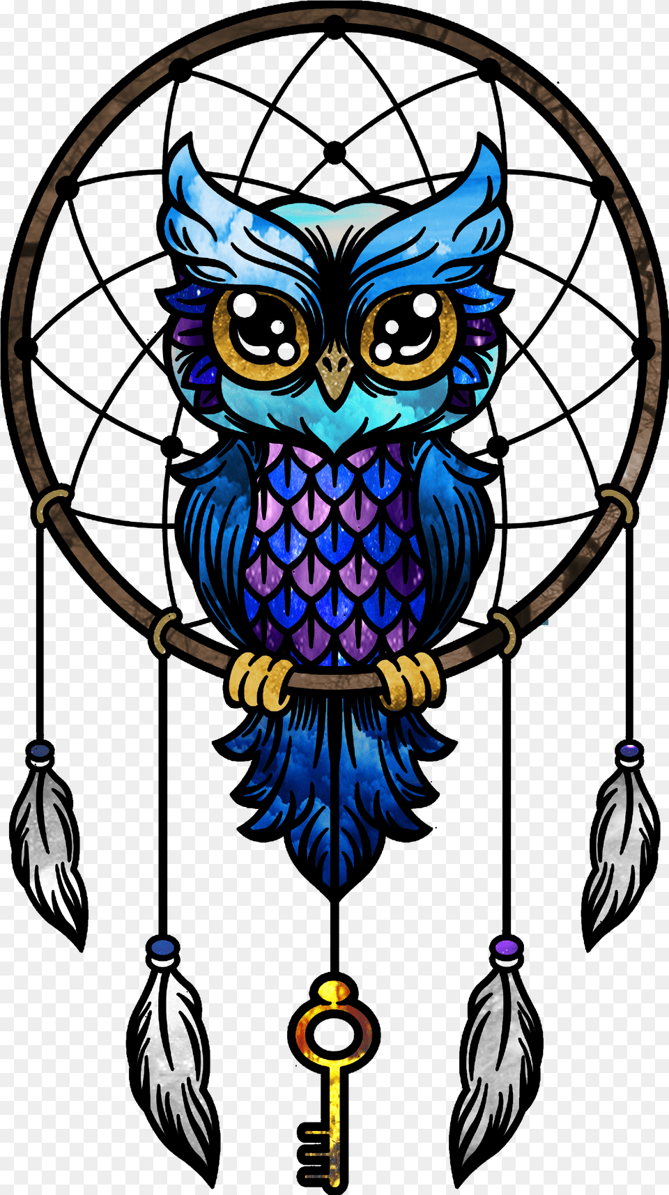 Pin Owl In Dream Catcher, Person, Animal, Bird, Art Png Image