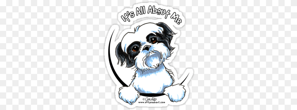Pin Shih Tzu Cartoon Black And White, Baby, Person, Animal, Canine Free Png