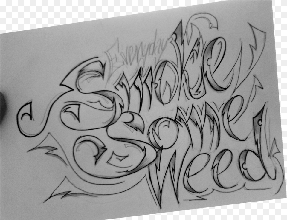 Pin Smoke Some Weed Tattoo, Art, Text, Drawing Png