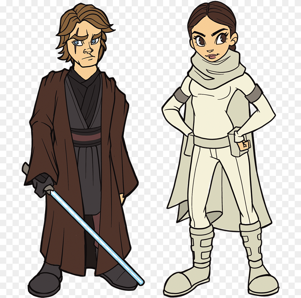 Pin Trading Anakin Padme Padme Star Wars Cartoon, Adult, Man, Person, Male Free Transparent Png