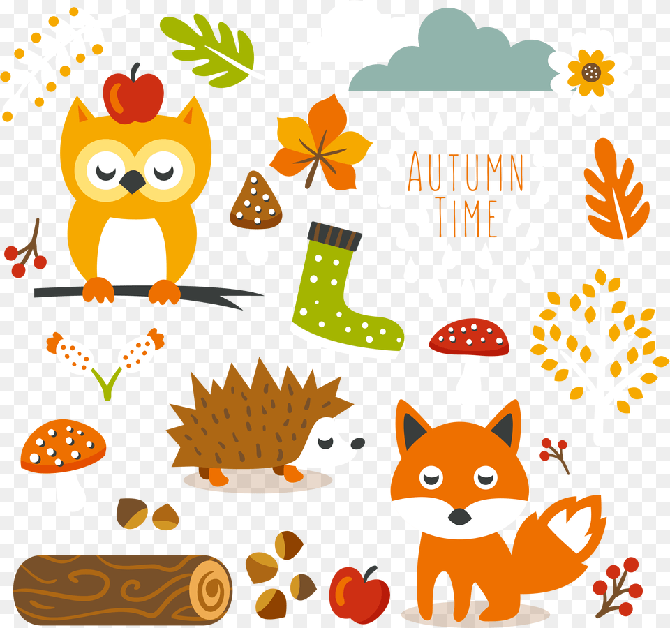Pin Transparent Cute Autumn Clipart, Fungus, Plant, Pattern, Animal Png