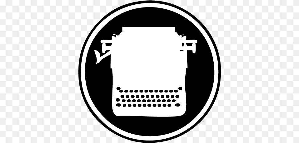 Pin Typewriter Logo On Black, Stencil Png