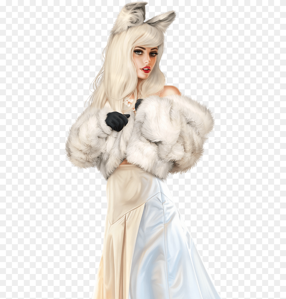 Pin Up Art Rubrics Iris Fur Coat Tube Women S, Clothing, Costume, Person, Adult Free Transparent Png