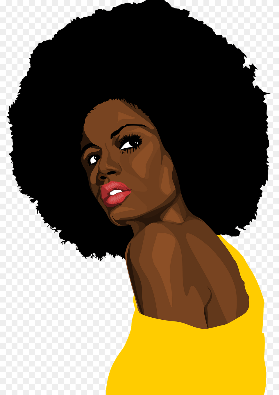 Pin Up Black Woman Clipart, Neck, Body Part, Face, Portrait Png Image
