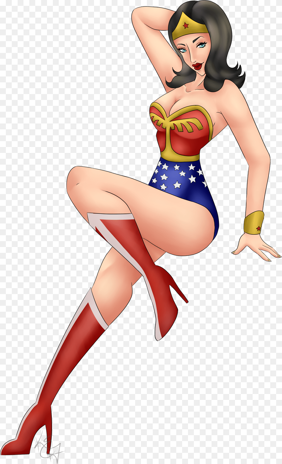 Pin Up Cartoon Pin Up Wonder Woman, Person, Clothing, Costume, Adult Png