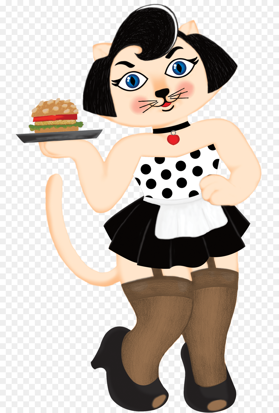 Pin Up Cat Cmyk Cartoon, Baby, Person, Face, Head Png Image