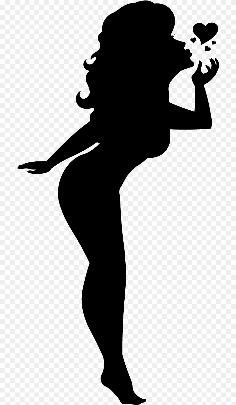 Pin Up Cutout, Gray Free Transparent Png