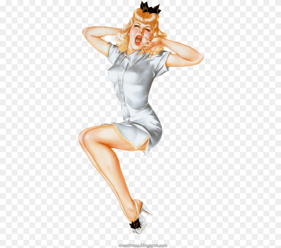 Pin Up Girl Clipart Nose Art Pin Up Hd, Adult, Shoe, Person, Leisure Activities Png Image