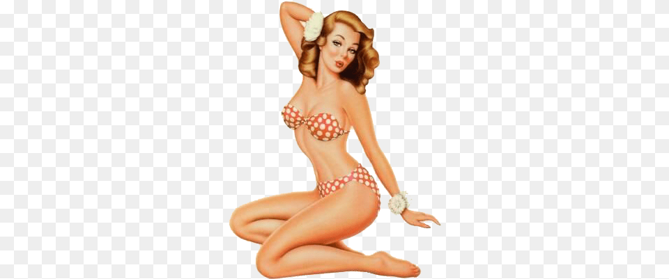 Pin Up Girl Itsy Bitsy Teeny Weenie Yellow Polka Dot Bikini Album, Adult, Clothing, Female, Person Png