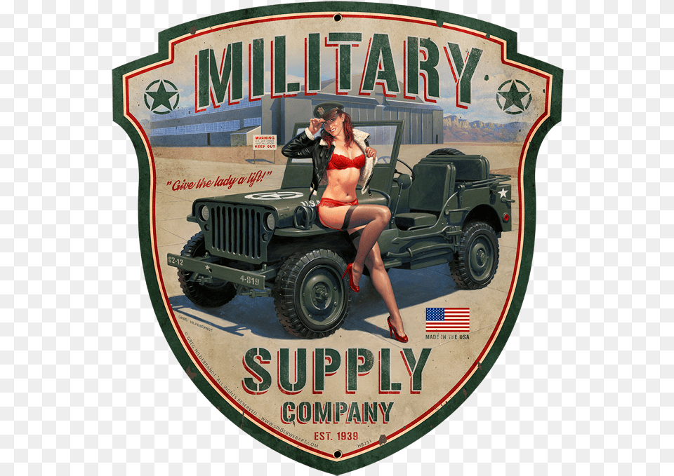 Pin Up Girl On Jeep, Adult, Wheel, Person, Machine Free Transparent Png