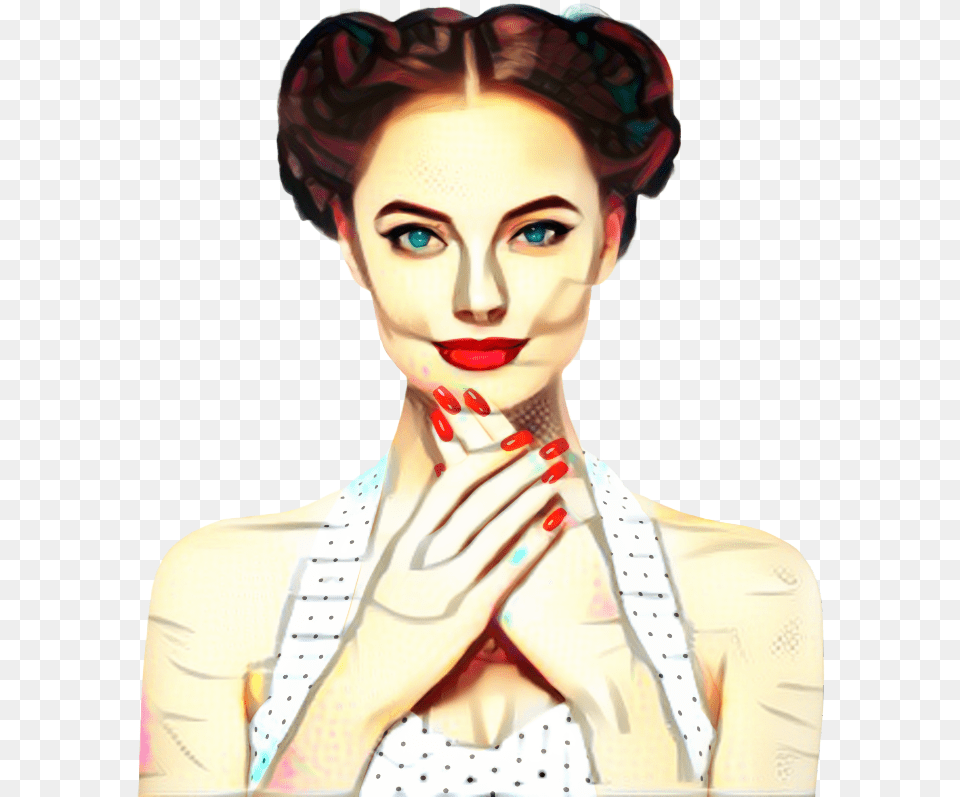 Pin Up Girl Woman Retro Style Manicure Vintage Illustration, Adult, Person, Female, Face Free Png Download