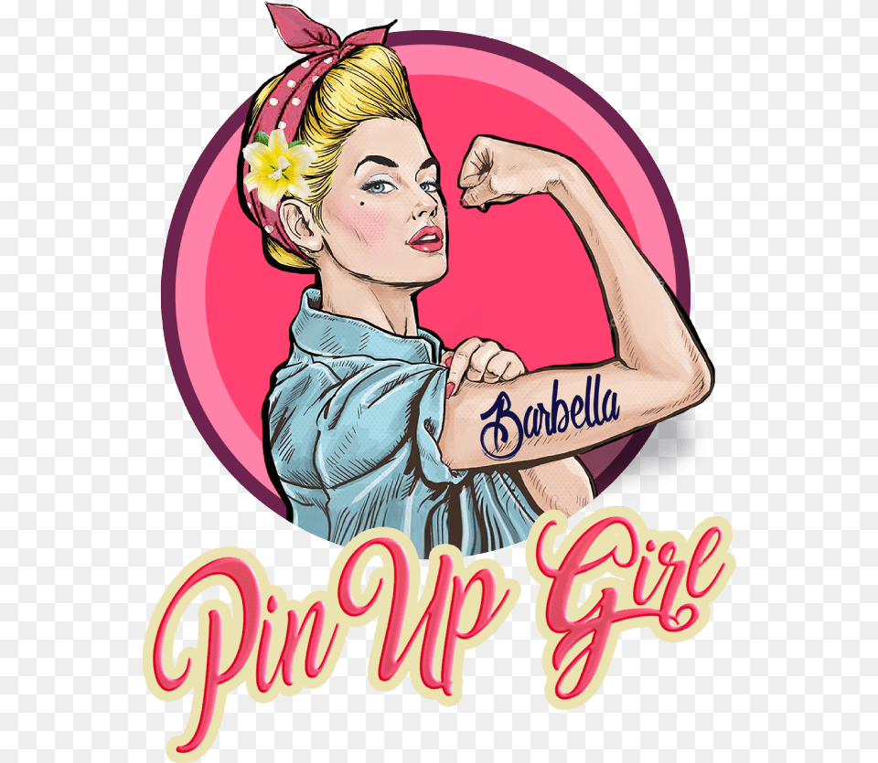 Pin Up Girl Women Stronger Than Men Cartoon, Advertisement, Book, Comics, Publication Free Png Download