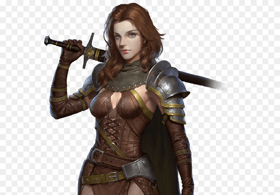 Pin Warrior Girl Transparent Background, Adult, Weapon, Sword, Person Free Png