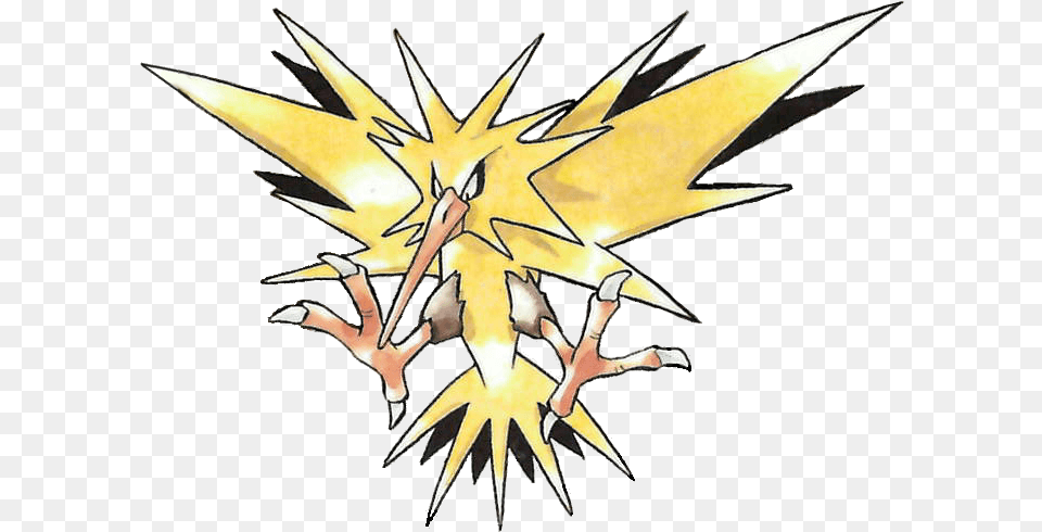 Pin Zapdos Official Artwork, Animal, Bird, Electronics, Hardware Png