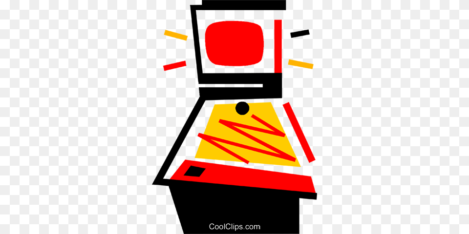 Pinball Royalty Free Vector Clip Art Illustration, Electronics, Screen, Computer Hardware, Hardware Png Image