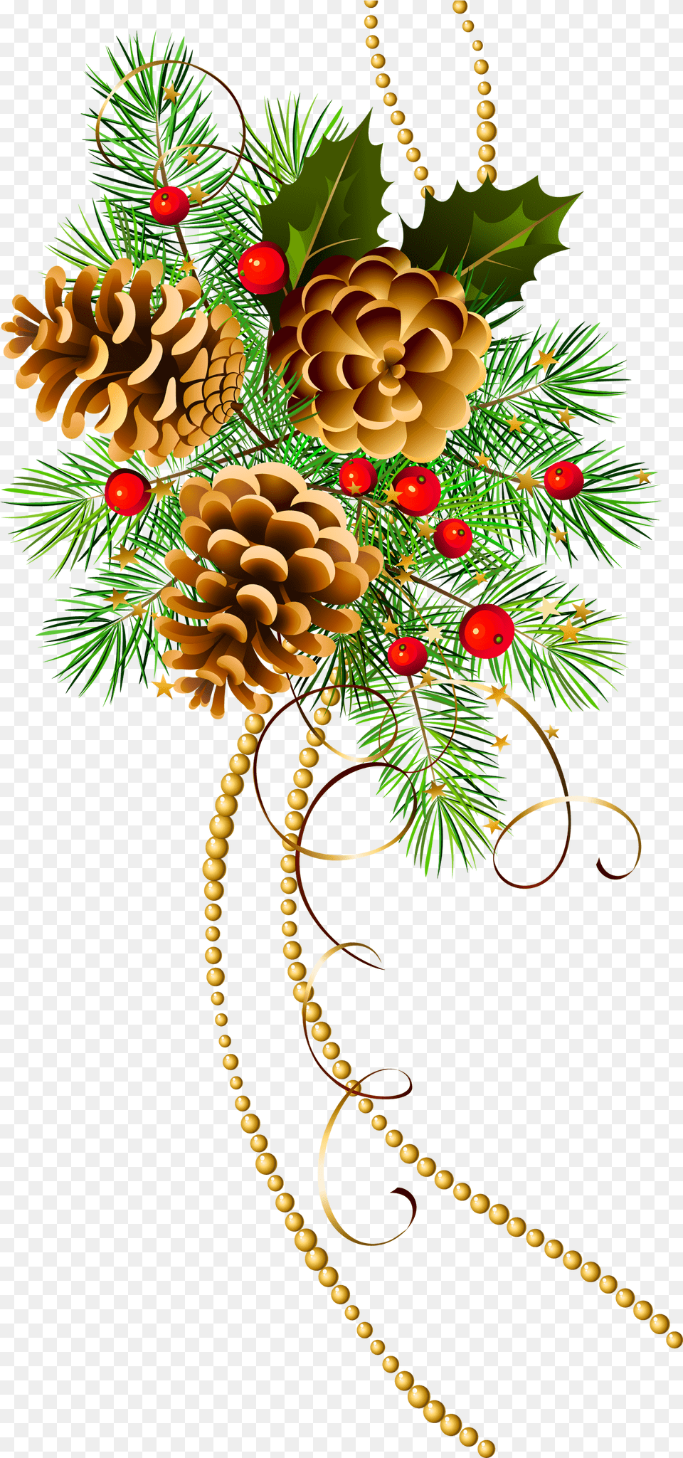 Pine And Cones Christmas Clip Art Large Branch, Tree, Conifer, Plant, Graphics Png Image
