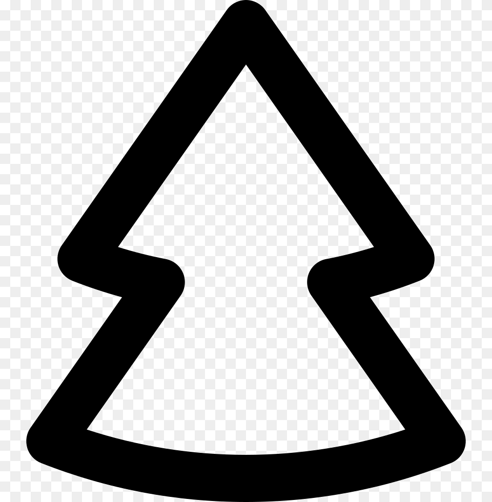 Pine Christmas Tree Outlined Shape Christmas Tree Bold Outline, Triangle, Symbol Png Image