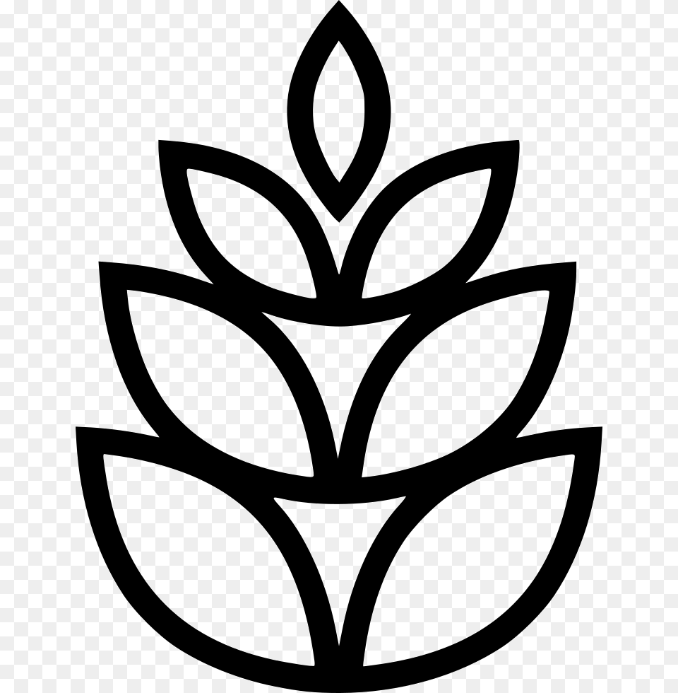 Pine Cone Icon Stencil, Leaf, Plant, Symbol Free Png Download