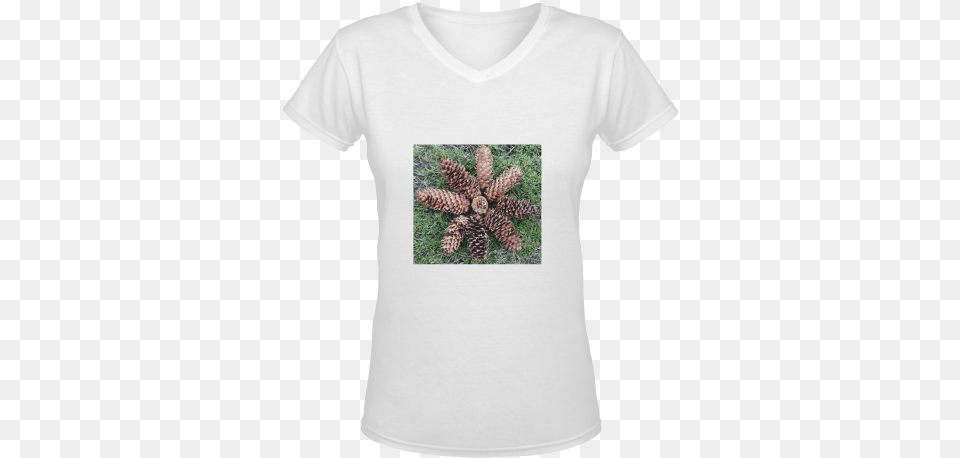 Pine Cones Women39s Deep V Neck T Shirt All About The Benjamins Shirt, Clothing, Plant, T-shirt, Tree Free Png Download