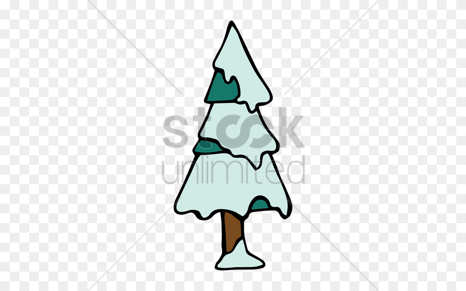 Pine Tree Covered In Snow Vector Image, People, Person Free Png Download