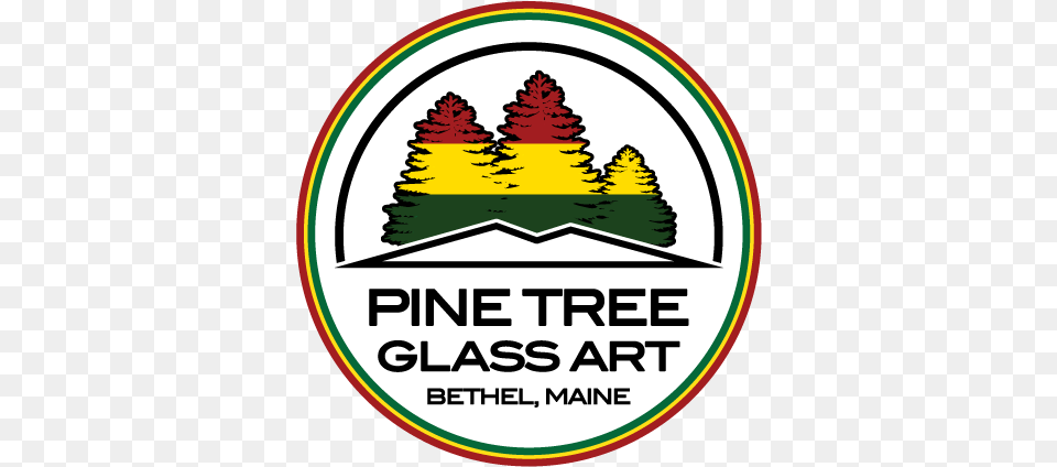 Pine Tree Glass Art Maineu0027s Premiere Smoke And Vape Logo, Plant, Sticker, Badge, Symbol Free Png Download