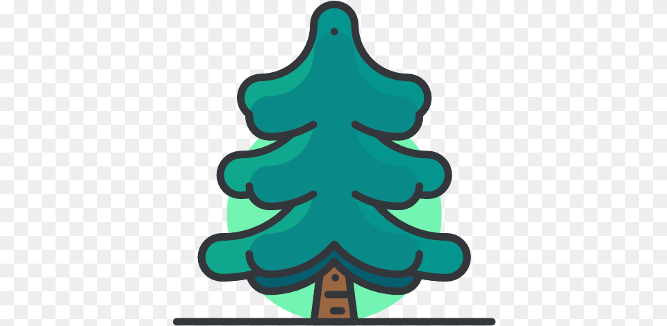 Pine Tree Icon Filled Outline Icons, Plant, Turquoise, Christmas, Christmas Decorations Free Transparent Png