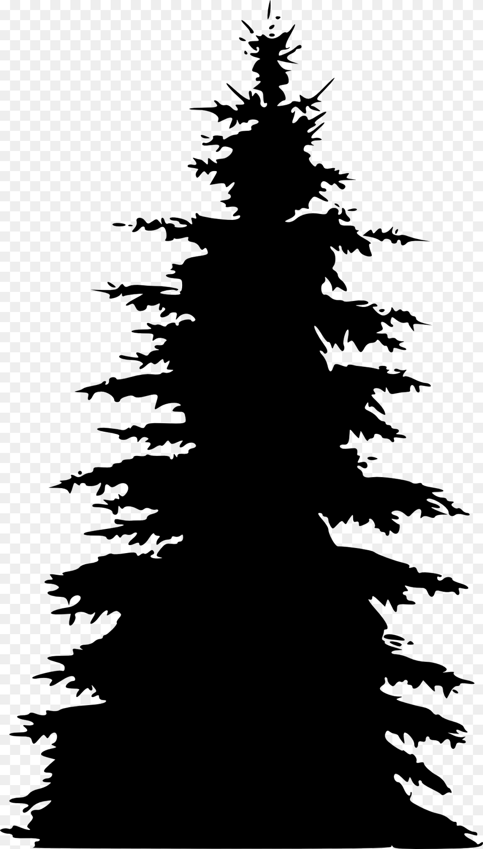 Pine Tree Silhouette, Fir, Plant, Stencil, Person Png Image