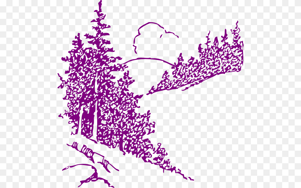 Pine Tree Vector, Art, Doodle, Drawing, Purple Free Png