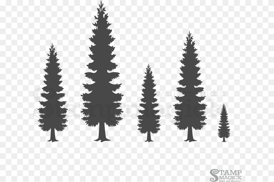 Pine Trees Forest Wall Decal K Stampmagick Wall Art Christmas Trees, Tree, Plant, Fir, Adult Free Png