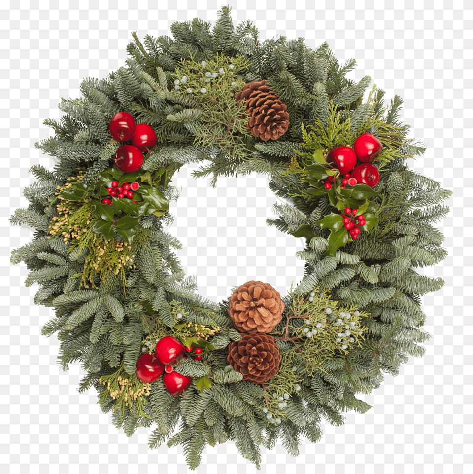 Pine Wreath Christmas Wreath With Transparency, Plant, Fungus Free Png Download