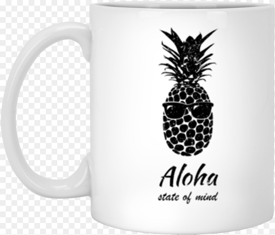 Pineapple Aloha State Of Mind 11 Oz Scar Mug Im Surrounded By Idiots, Cup, Food, Fruit, Plant Png Image