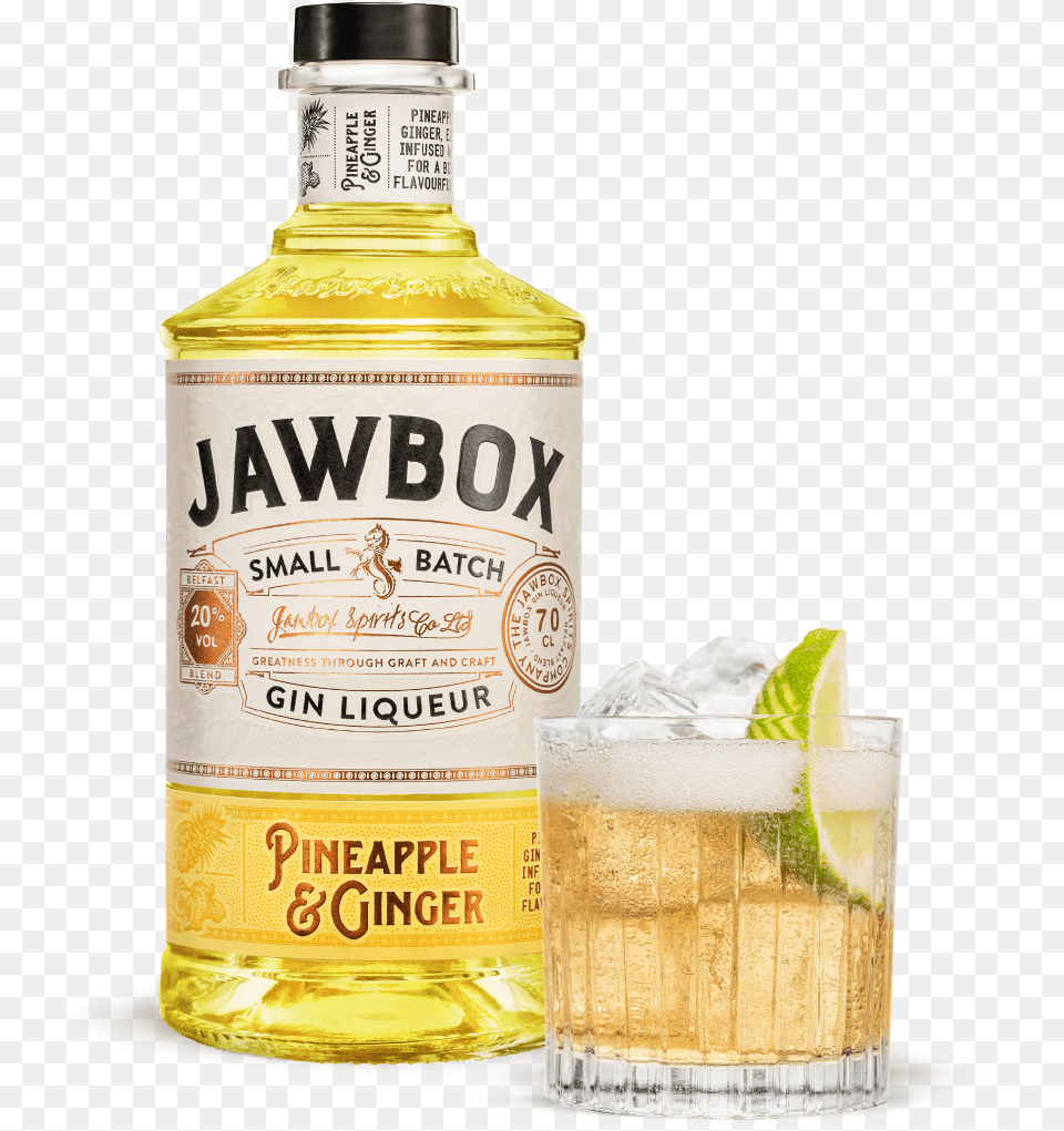 Pineapple And Ginger Bottle Jawbox Pineapple And Ginger, Alcohol, Beverage, Liquor, Gin Png Image